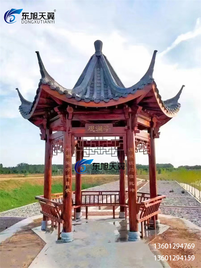 仿古木艺凉亭